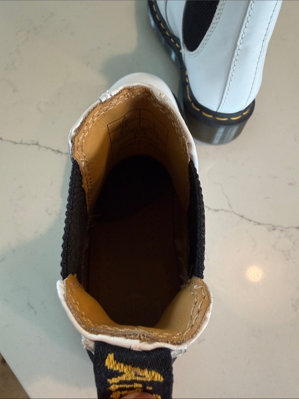 White Doc Marten Pull on boots - Picture 5 of 6